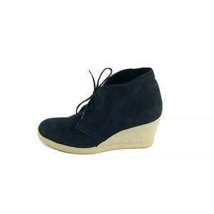 J Crew Macalister Booties Wedge Lace Black Leather